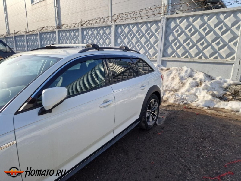 Дефлекторы Audi A4 (B9) 2015+ универсал / Allroad | с хром молдингом, из 6 частей, премиум, плоские, 2D
