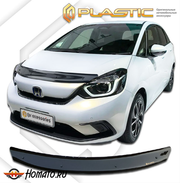 Дефлектор капота Honda Fit 4 хэтчбек 5 дв 2019-2022 (GR) | черный