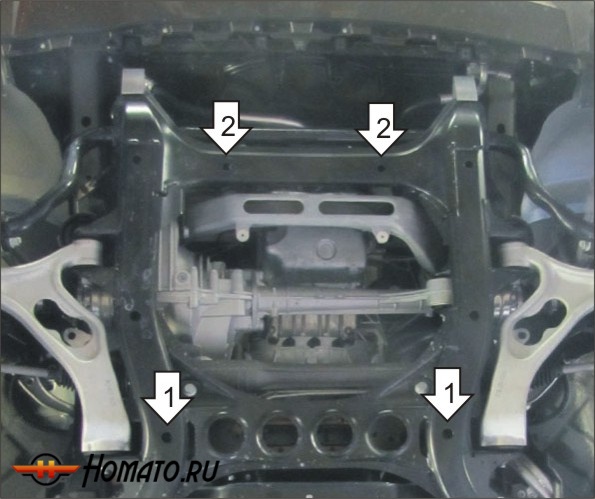 Защита картера Porsche Cayenne 2007-2010 | двигатель, 3 мм, сталь | MOTODOR | 12707