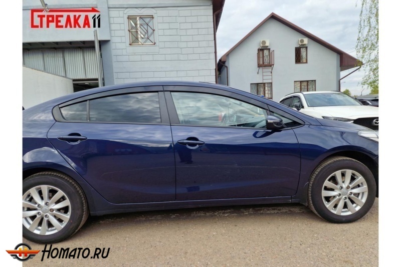 Дефлекторы Kia Cerato 3 2013+ | премиум, плоские, 2D