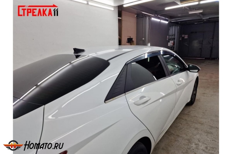 Дефлекторы Hyundai Elantra 7 2021- | премиум, плоские, 2D