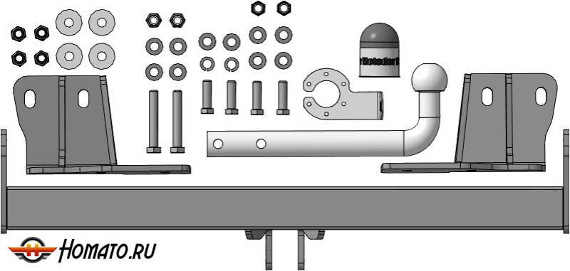 Фаркоп Haval H7 2025+ | шар A - оцинкованный, нагрузка 75/1500 | MOTODOR | 93125-A
