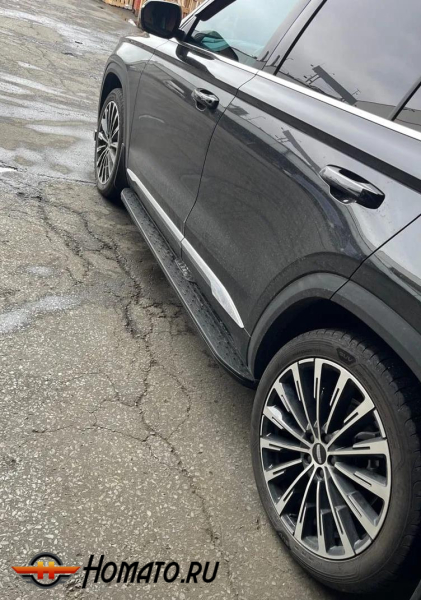 Пороги OEM для Geely Monjaro 2023+ | черные