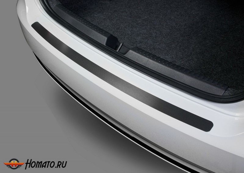 Накладка на задний бампер для Volkswagen Polo седан 2015+ рестайл | нержавейка, Rival