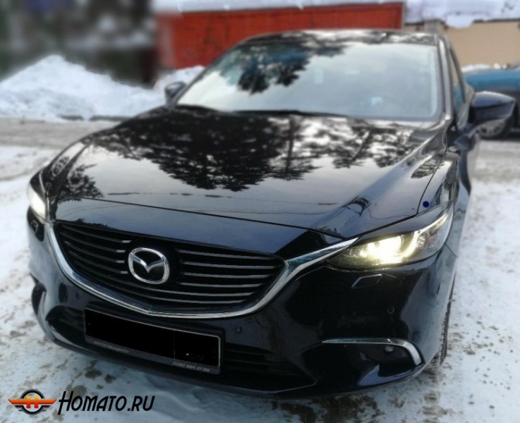 Реснички на фары для Mazda 6 (GJ) 2015+ | для LED оптики