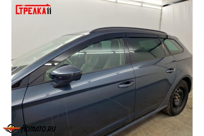 Дефлекторы Seat Leon 3 универсал 2012-2018 | премиум, плоские, 2D