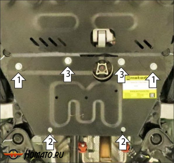 Защита картера Gac M8 2023- | электроусилитель руля, 2 мм, сталь | MOTODOR | 77803