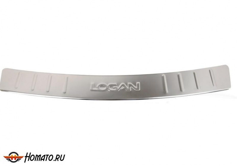 Накладка на задний бампер для Рено Логан 2004-2009 дорестайл | зеркальная нержавейка