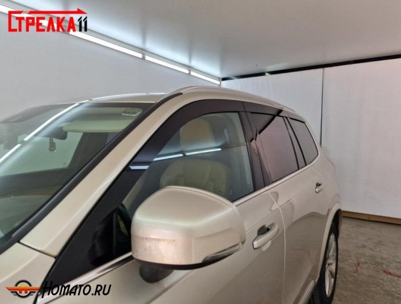Дефлекторы Volvo XC90 2015+/2025+ | из 6 частей, премиум, плоские, 2D