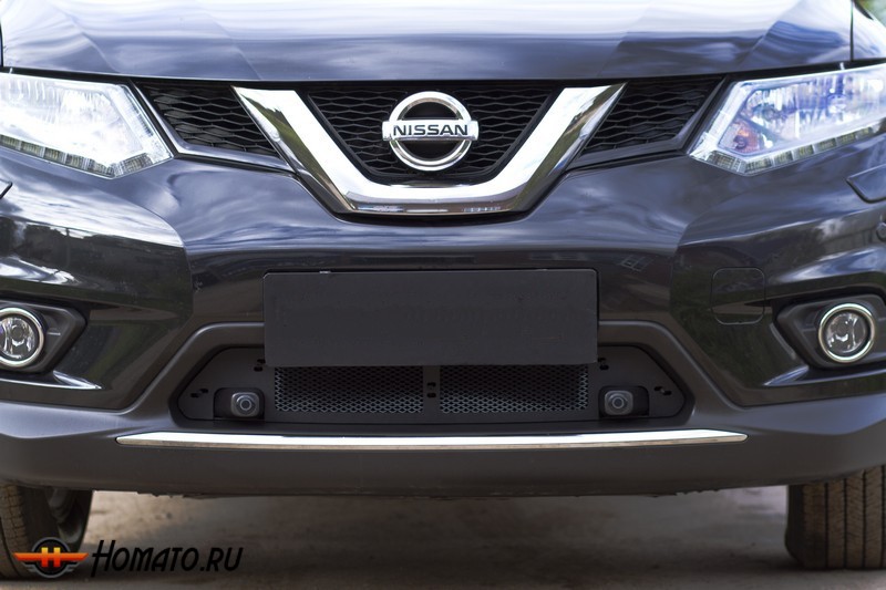 Защитная сетка решетки переднего бампера Nissan X-trail 2015+ (T32) | шагрень