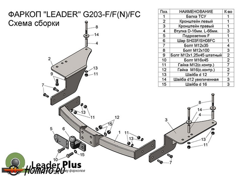 Фаркоп GEELY EMGRAND X7 2013-2018 | шар F - кованый | Лидер Плюс | G203-F