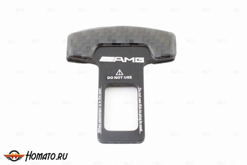 Обманка ремня безопасности "AMG" черного матового цвета с карбоновой вставкой