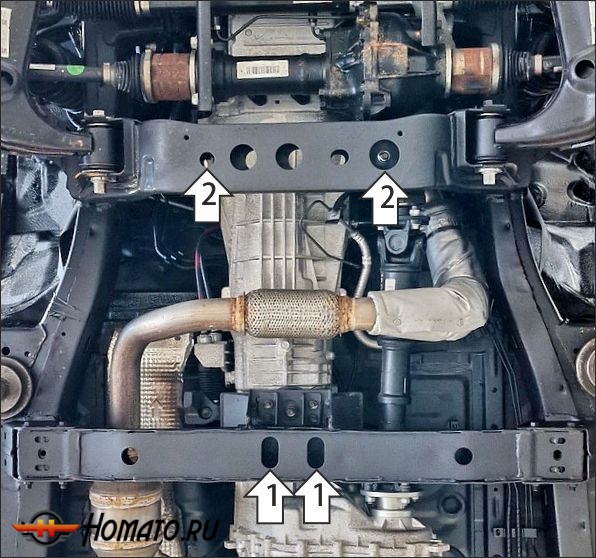 Защита картера Jac T8 2019- | КПП, 2 мм, сталь | MOTODOR | 78320