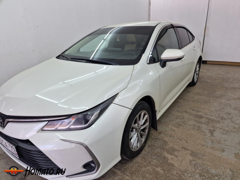 Дефлекторы Toyota Corolla (210) 2019+/2025+ | с хром молдингом, из 8 частей, премиум, плоские, 2D