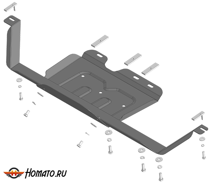 Защита картера Jac T9 2024- | раздатка, 2 мм, сталь | MOTODOR | 78318