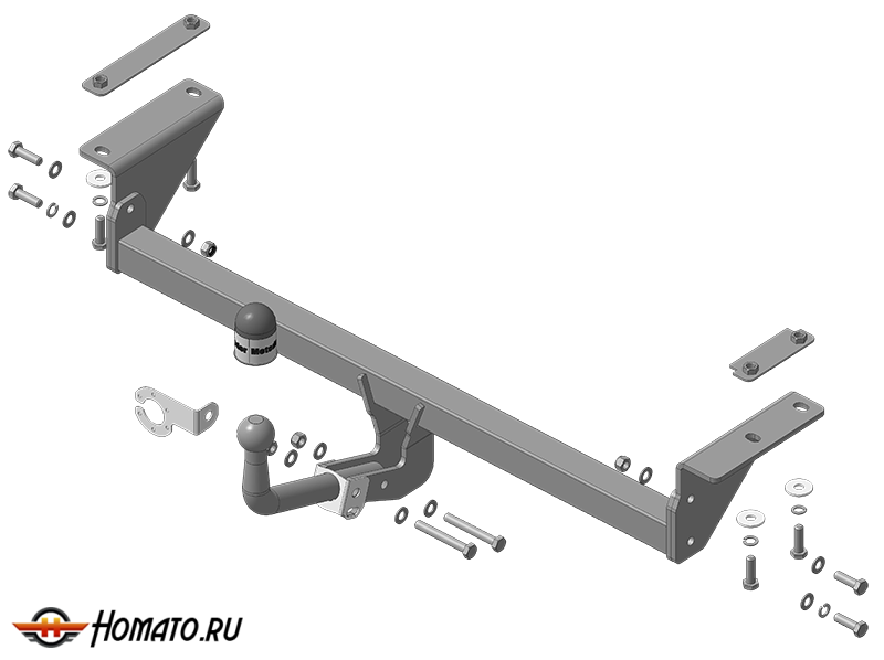 Фаркоп Nissan Qashqai +2 2010-2014 | шар A - оцинкованный, нагрузка 75/1500 | MOTODOR | 91413-A