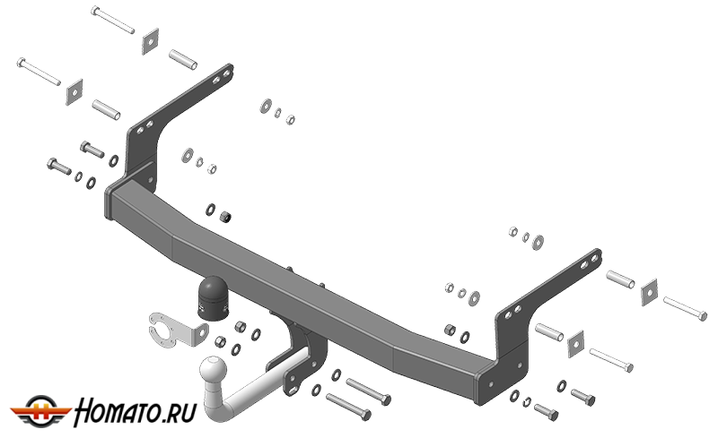 Фаркоп Renault Kaptur 2020-2022 | шар A - оцинкованный, нагрузка 75/1200 | АвтоСтандарт | R105A