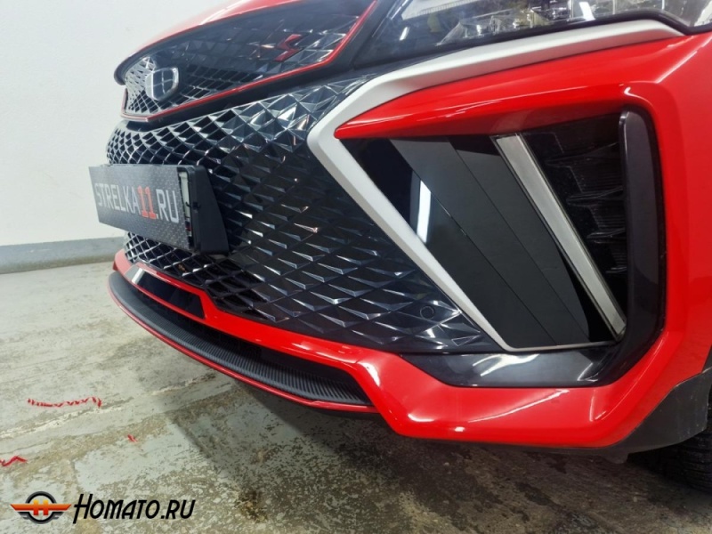 Накладки на передний бампер для Geely Coolray 2024+ рестайл | 7 штук, декор