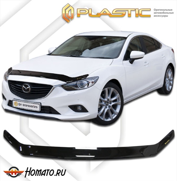 Дефлектор капота Mazda 6 седан 2012- (GJ) | черный