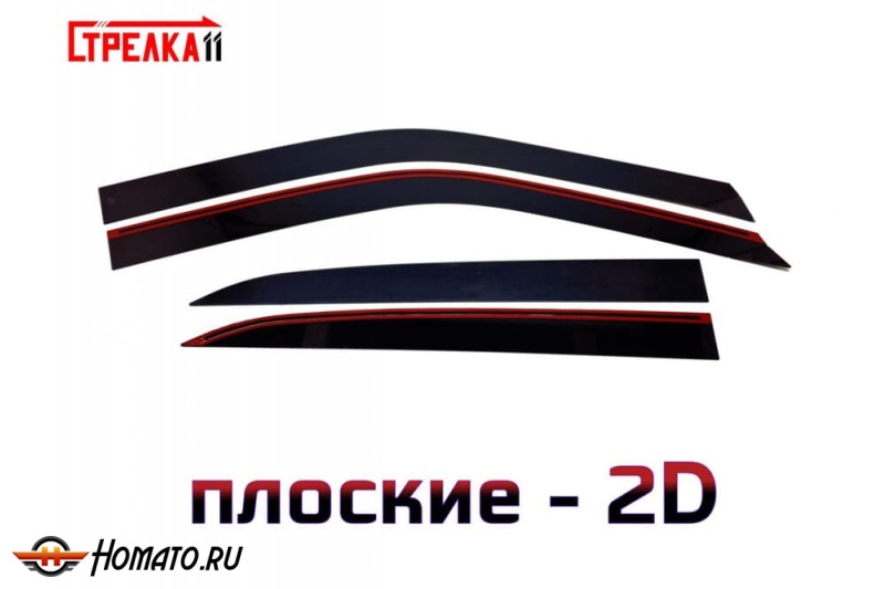 Дефлекторы Mitsubishi Eclipse Cross 2017+/2020+ | премиум, плоские, 2D