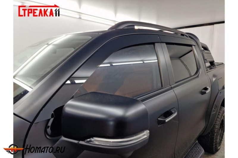 Дефлекторы Foton Tunland V9 2024+ | из 4 частей, премиум, плоские, 2D