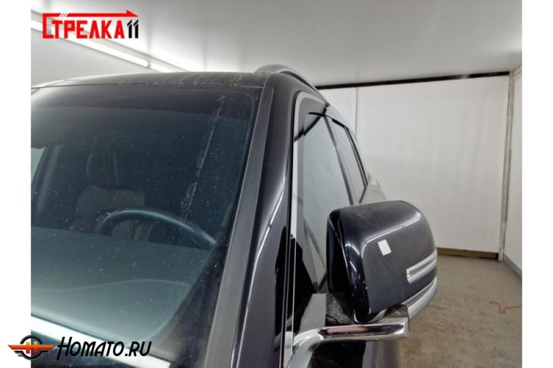 Дефлекторы Хончи ЛС7 2022+ | с хром молдингом, из 6 частей, премиум, плоские, 2D