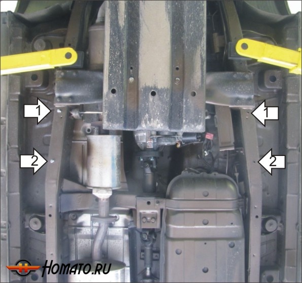 Защита картера Ssangyong Kyron 2005-2007 | раздатка, 3 мм, сталь | MOTODOR | 12806