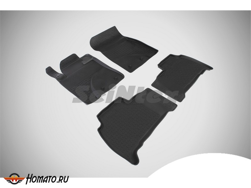 Резиновые коврики Toyota Land Cruiser 200 2007-2021 | с высокими бортами | Seintex