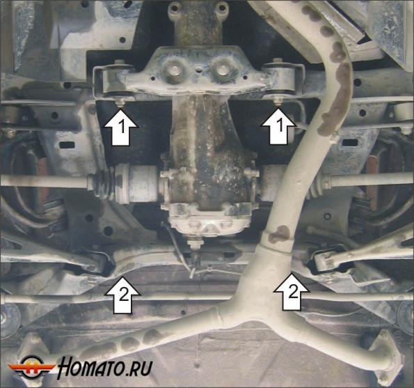 Защита картера Subaru XV 2011-2017 | задний дифференциал, 3 мм, сталь | MOTODOR | 12201