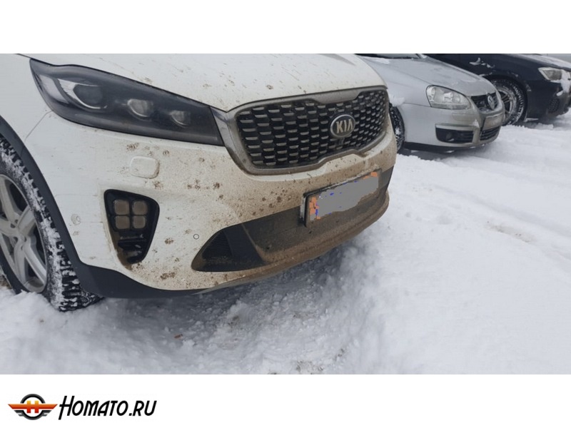 Зимняя защита радиатора Kia Sorento Prime 2014+/2018+ | на стяжках