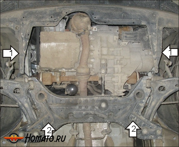 Защита картера Smart Forfour 2004-2006 | двигатель + КПП, 2 мм, сталь | MOTODOR | 05502