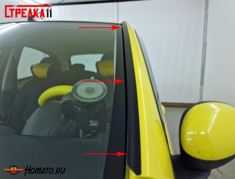 Премиум водостоки дефлекторы лобового стекла Пежо 107 2005-2015