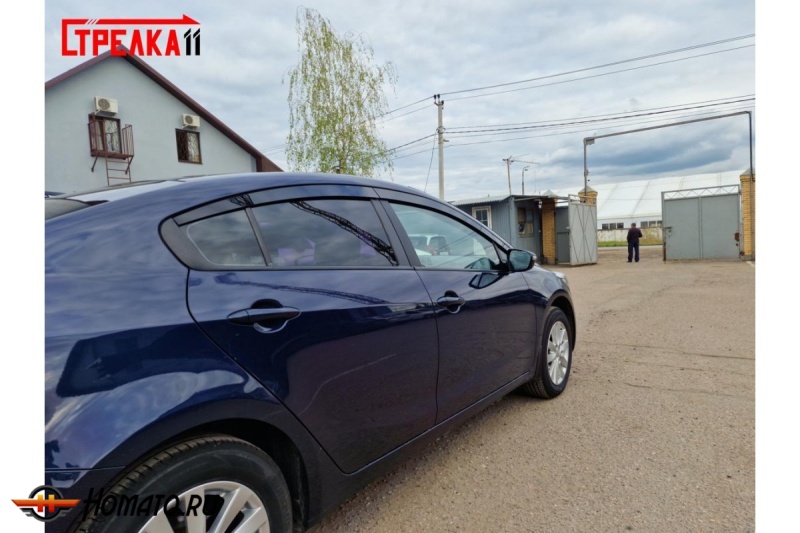 Дефлекторы Kia Cerato 3 2013+ | премиум, плоские, 2D