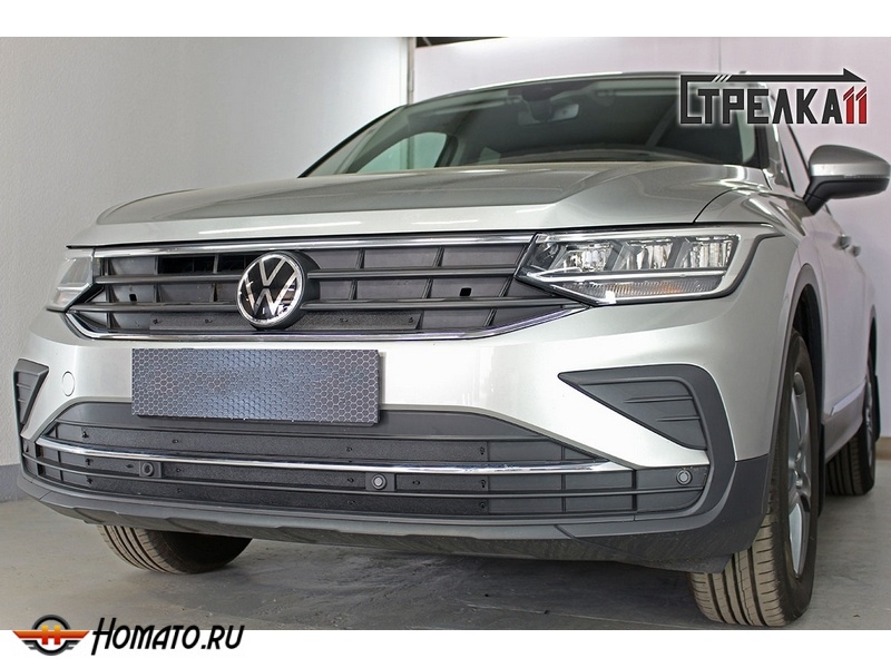 Зимняя защита радиатора Volkswagen Tiguan 2 2020+ | на стяжках