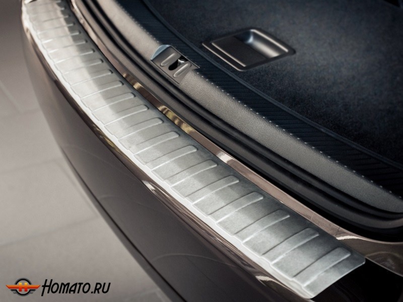 Накладка на задний бампер для Mercedes V-class (W447) 2015+ | матовая нержавейка, с загибом, серия Piano