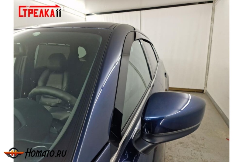 Дефлекторы Mazda CX-9 2017+/2021+ | из 6 частей, премиум, плоские, 2D