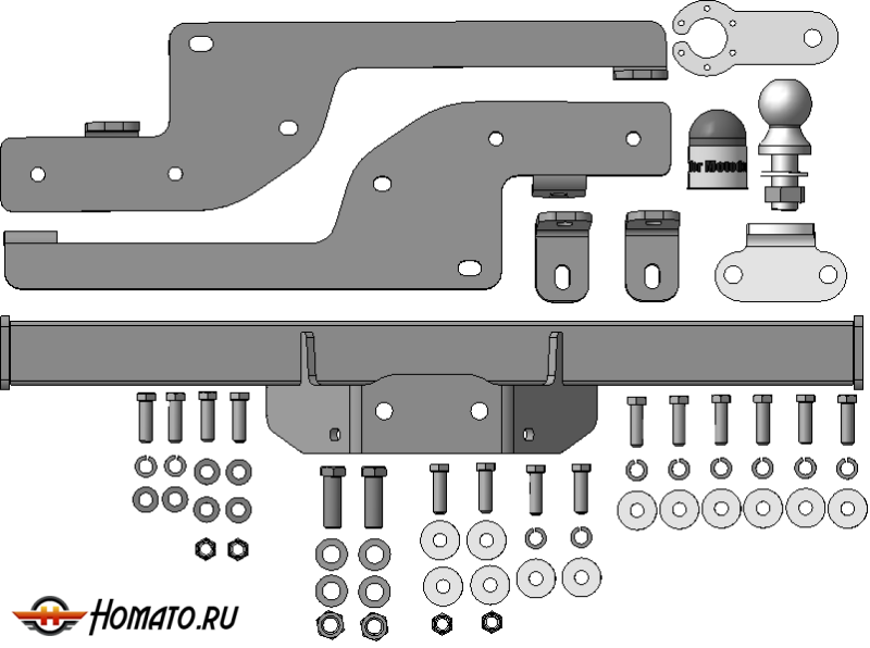 Фаркоп Renault Master 2014-2022 | шар FE - оцинкованный, нагрузка 100/3000 | MOTODOR | 91716-FE