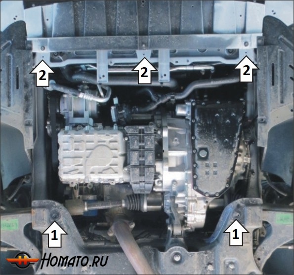 Защита картера Kaiyi E5 2023- | двигатель + КПП, 2 мм, сталь | MOTODOR | 79008