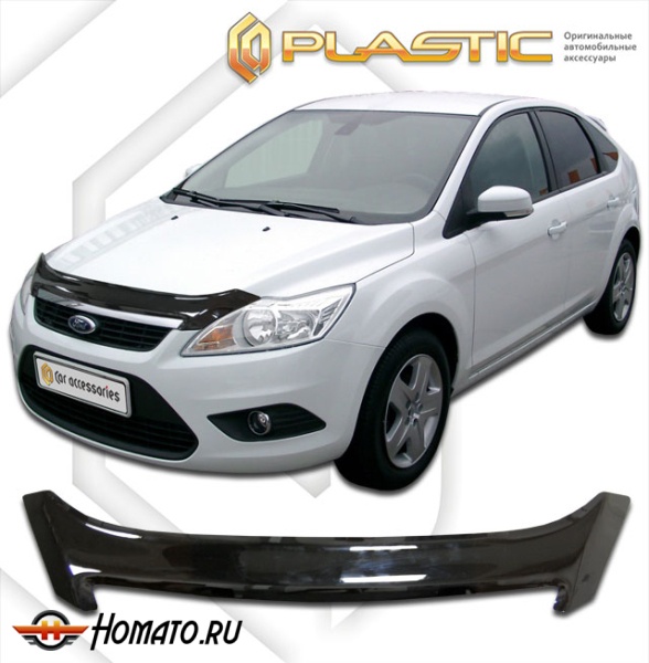 Дефлектор капота Ford Focus 2 хэтчбэк CB4 2008-2011 | черный