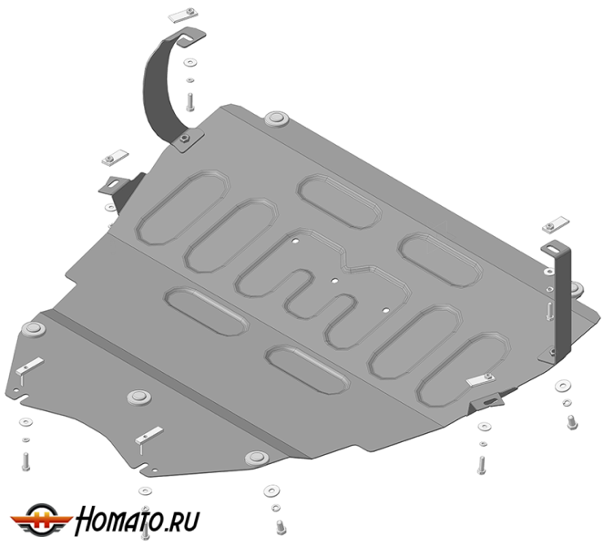 Защита картера Mazda 3 2003-2009 | двигатель + КПП, 2 мм, сталь | MOTODOR | 71123