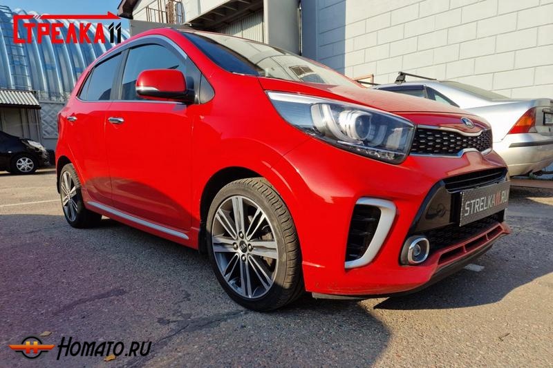 Дефлекторы Kia Picanto 3 2017-2022 | премиум, плоские, 2D