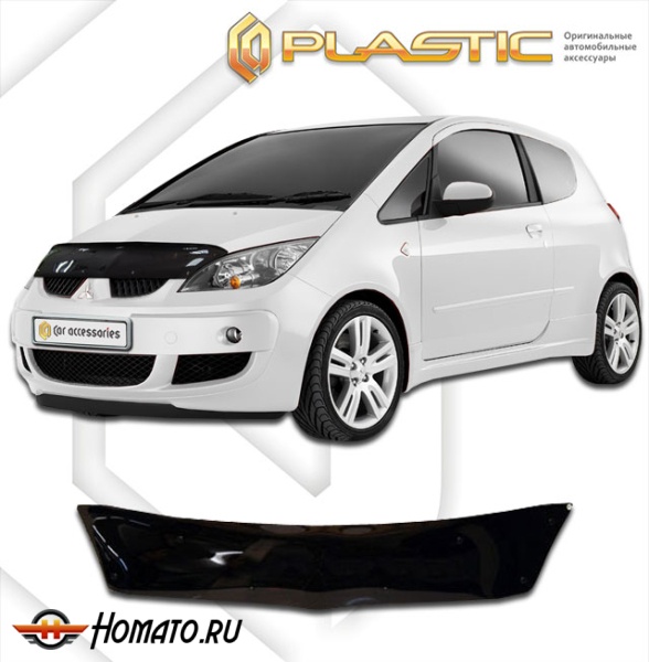 Дефлектор капота Mitsubishi Colt 2006-2012 | черный