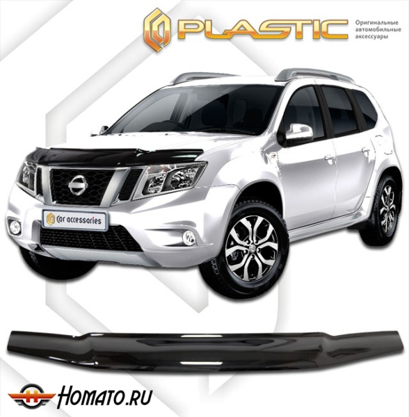 Дефлектор капота Nissan Terrano 2013+ | черный