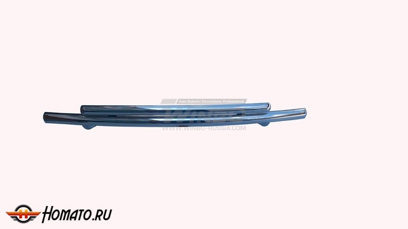 Силовая защита переднего бампера на Mitsubishi Outlander 2012-2014 | нержавейка