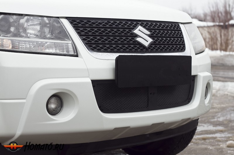 Защитная сетка переднего бампера Suzuki Grand Vitara (2008-2012) | шагрень