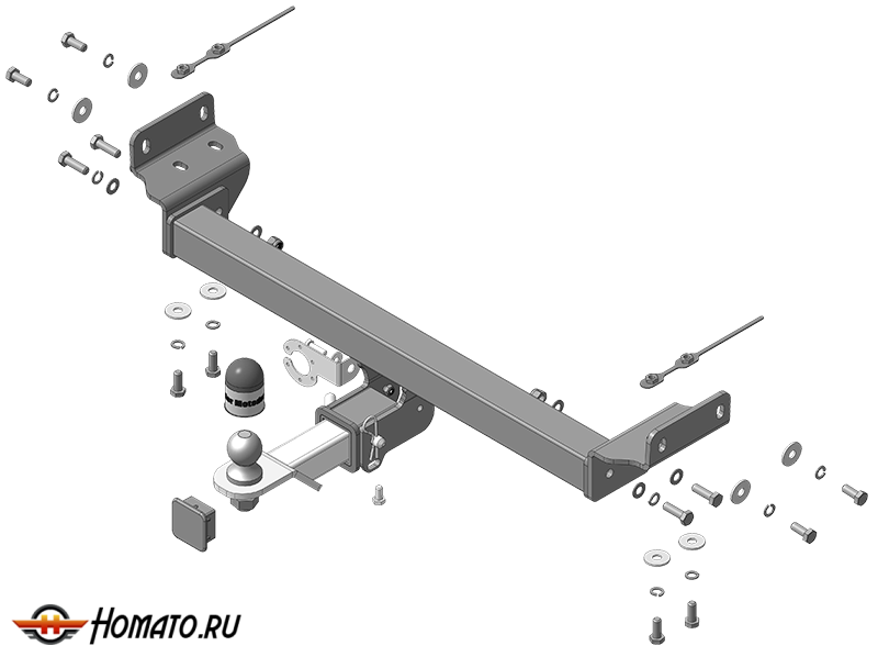 Фаркоп OMODA C7 2025+ | шар E - быстросъемный под квадрат, нагрузка 75/1500 | MOTODOR | 99027-E