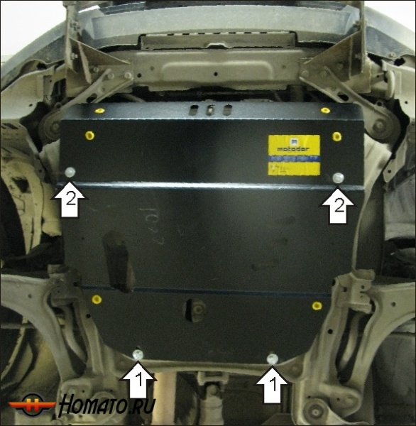 Защита картера Honda Ridgeline 2005-2008 | двигатель + КПП, 3 мм, сталь | MOTODOR | 10801