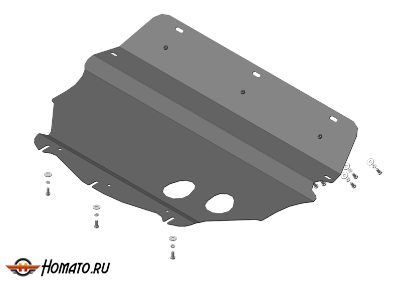 Защита картера Volkswagen Tiguan 2007-2011 | двигатель + КПП, 3 мм, сталь | MOTODOR | 12705