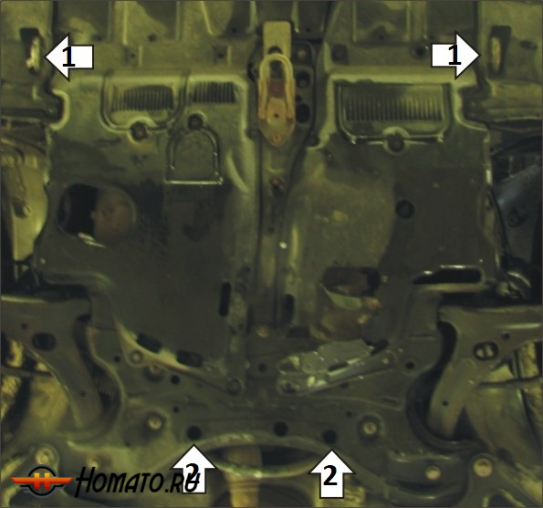 Защита картера Toyota Corolla Fielder 2006-2012 | двигатель + КПП, 2 мм, сталь | MOTODOR | 02553