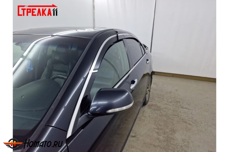 Дефлекторы Honda Accord 7 2003-2008 седан | премиум, плоские, 2D